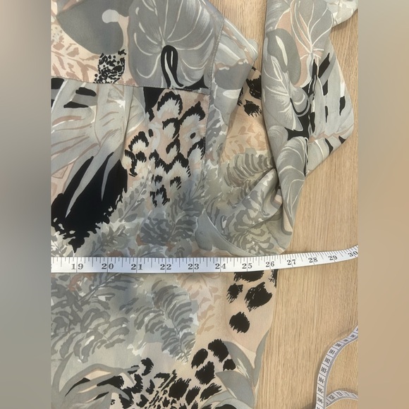 Alfred Dunner Blouse Women Plus 24W Animal Print Tan Gray Cats Secretary Vintage - Picture 8 of 9